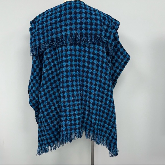 Boyne Valley Weavers Cape Poncho Blackwatch Houndstooth Tartan Ireland Made O/S - Picture 4 of 11